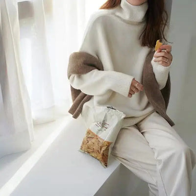 Orieta Italienischer Wollstrick Pullover mit Eleganter Passform