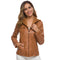 Casual Vegane Lederjacke Mit Kapuze Für Damen | Perfekt Für Lässige Tage