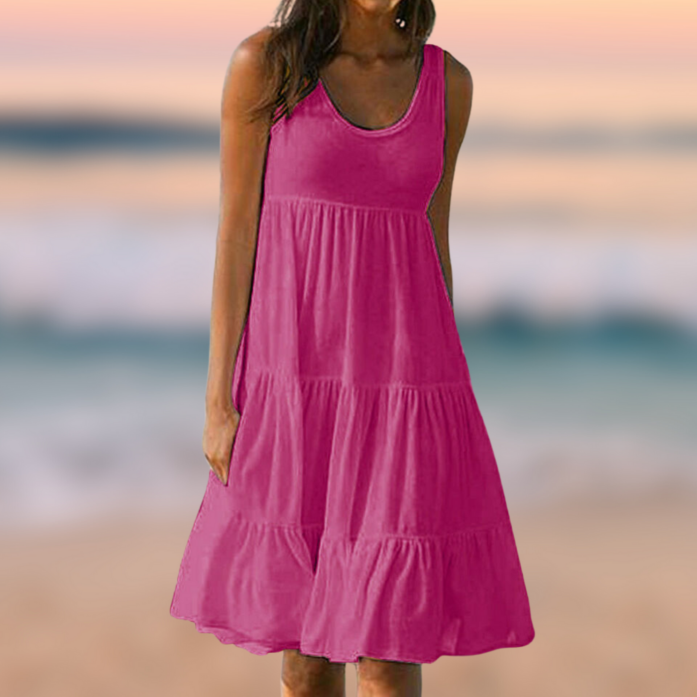 Casual Ärmelloses Rundhals Sommerkleid für Damen | Ideal für den Sommer