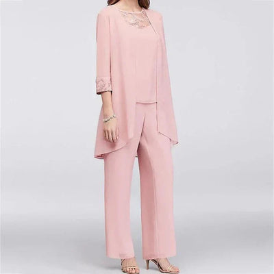 Brautmutter Mode Hosenanzug aus Spitze und Chiffon für Damen | Ideal für alle Jahreszeiten