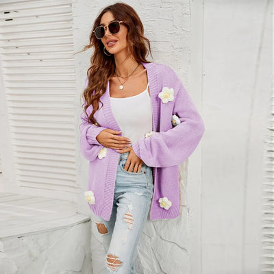 Jaisalle - Geblümte Strickjacke für Frauen