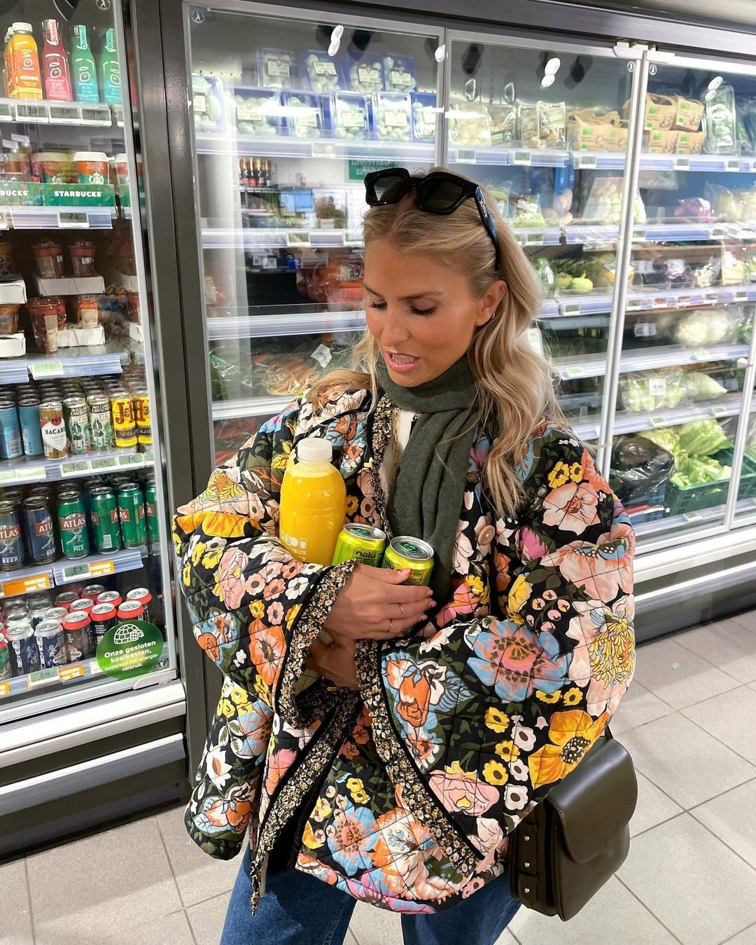 Kyra - Gefütterte Jacke mit Blumendruck für Frauen