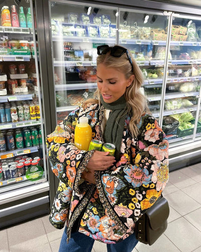 Kyra - Gefütterte Jacke mit Blumendruck für Frauen