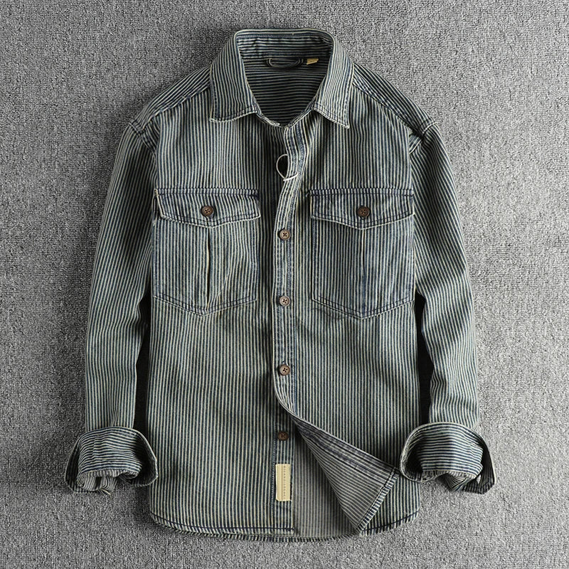 Leon Vintage Jeanshemd – Klassischer Denim-Stil mit Subtiler Eleganz