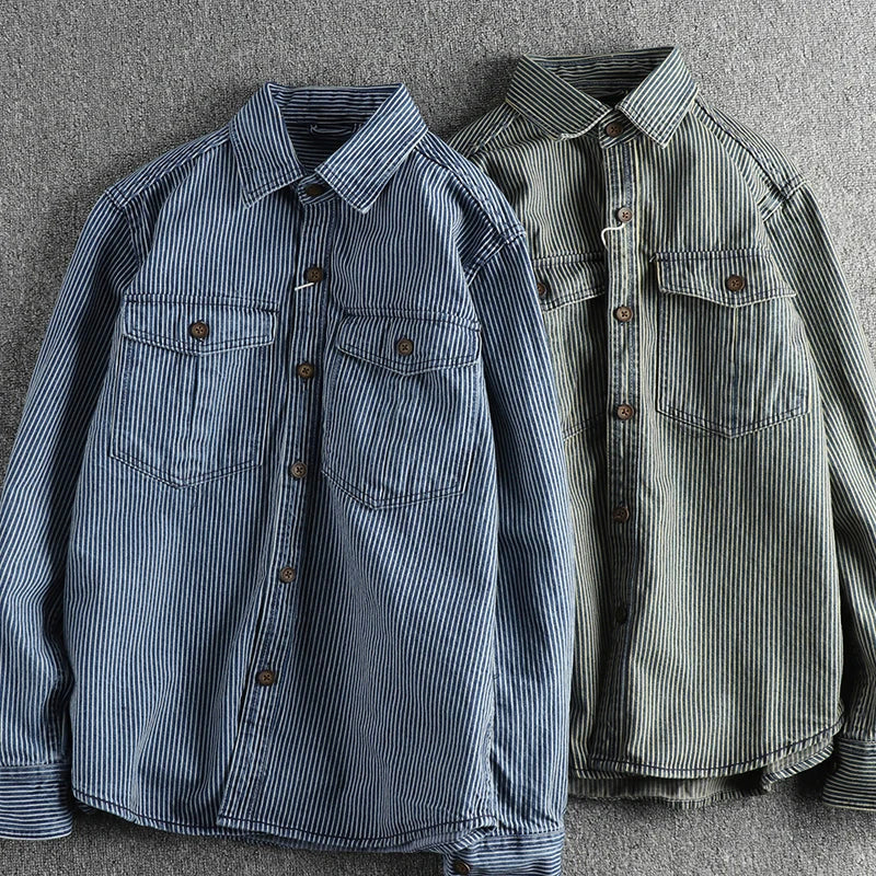 Leon Vintage Jeanshemd – Klassischer Denim-Stil mit Subtiler Eleganz