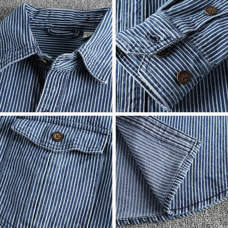 Leon Vintage Jeanshemd – Klassischer Denim-Stil mit Subtiler Eleganz