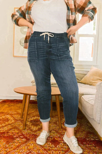Dehnbare Hoch-Taille Denim Jogginghosen Für Damen | Perfekt Für Alle Jahreszeiten