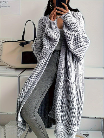Casual Aufgesetzte Taschen Woll Strickjacke Für Damen | Perfekt für Freizeittage