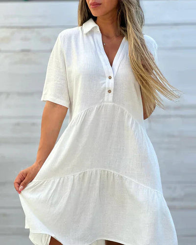 Bequemi Midi-Chleid Mit Revers Und Knöpfen Für Damen | Ideal für den Sommer