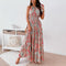 Chic Maxi-Kleid Mit Neckholder Und Multicolor Paisley-Muster Für Damen | Ideal für Frühling/Sommer