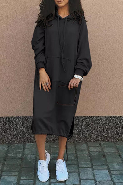 NICOLETTE | MITTELLANGES KLEID MIT KAPUZE