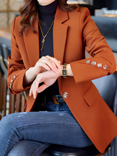 Elegante Business Long Blazer mit Einfachem Frontknopf für Damen | Perfekt für alle Jahreszeiten