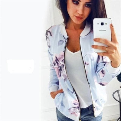 Bomberjacke mit floralem Motiv