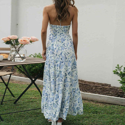 Blumiges Maxikleid mit V-Ausschnitt für Damen | Ideal für den Sommer
