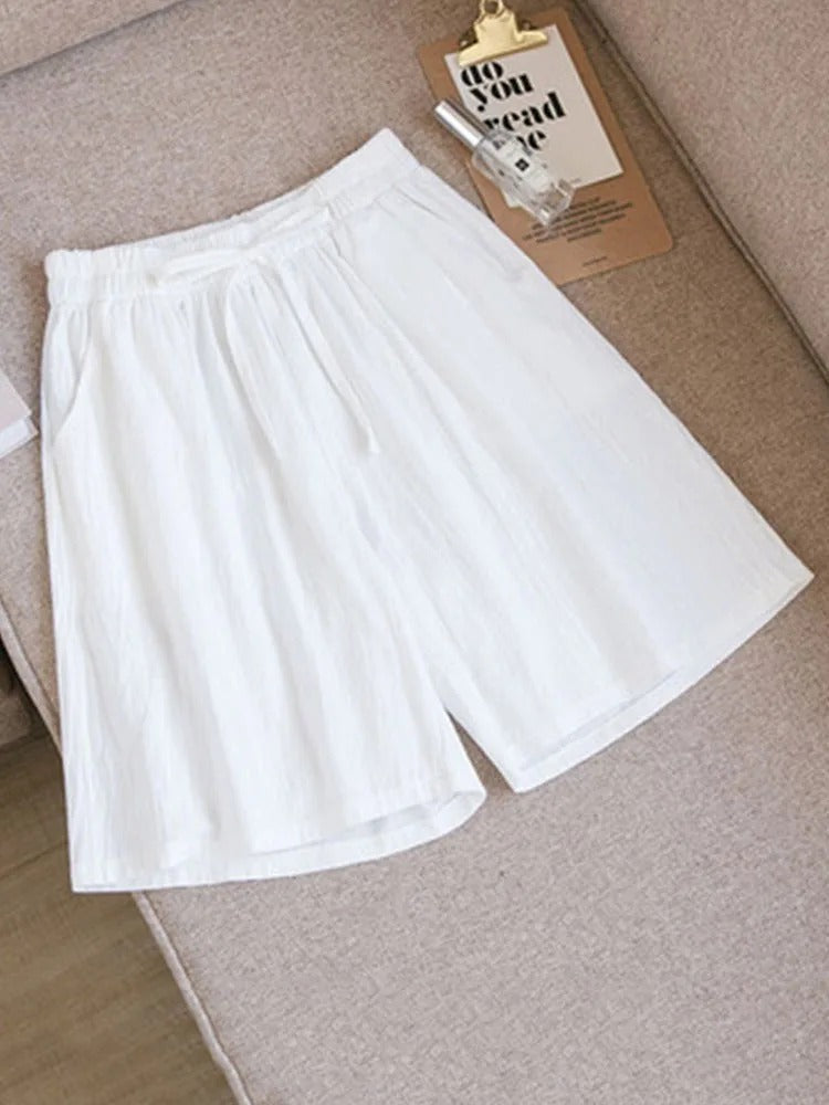 Klassische Baumwollshorts mit elastischem Bund