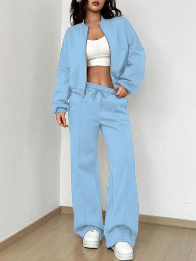 Bomberjacke und Bequeme Hose Trainingsanzug Set für Damen | Ideal für Frühling/Sommer