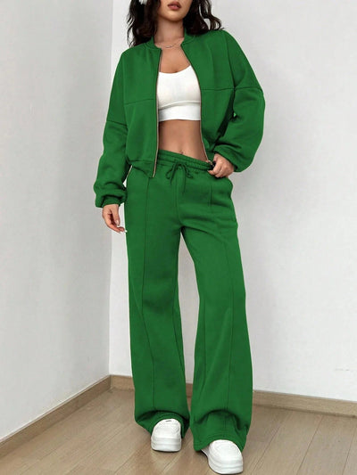 Bomberjacke und Bequeme Hose Trainingsanzug Set für Damen | Ideal für Frühling/Sommer