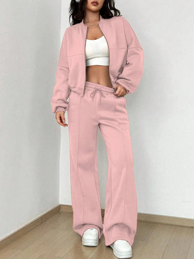 Bomberjacke und Bequeme Hose Trainingsanzug Set für Damen | Ideal für Frühling/Sommer