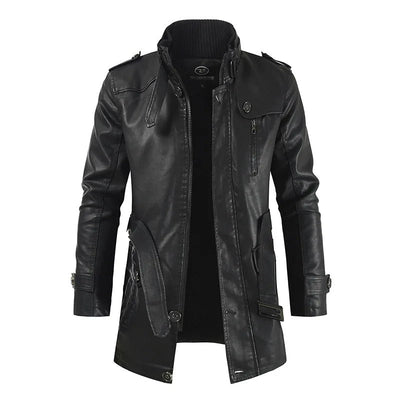 Bequeme Lederjacke Langer Stil Für Herren | Perfekt für den Alltag