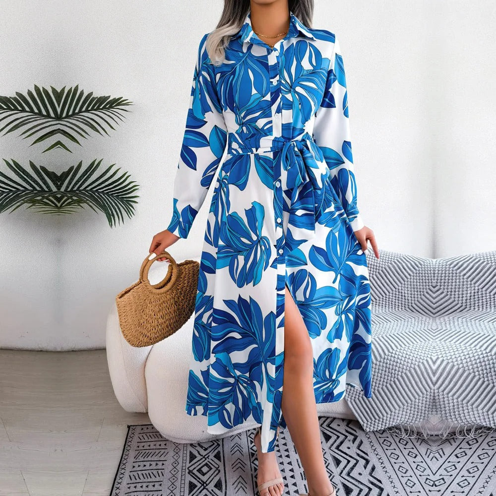 Chic Spitzenkragen Hemdkleid mit Chnöpf für Damen | Ideal für den Sommer