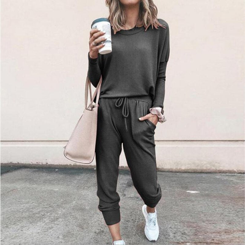 Bequemer Weicher Zweiteiliger Jogginganzug für Damen | Ideal für Frühling/Sommer