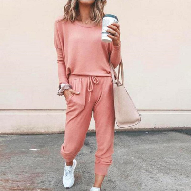 Bequemer Weicher Zweiteiliger Jogginganzug für Damen | Ideal für Frühling/Sommer
