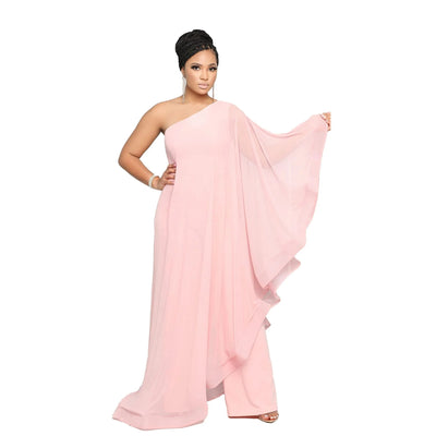 Belinda - Elegantes festliches One-Shoulder-Kleid in Uni für Damen | Ideal für Frühling/Sommer